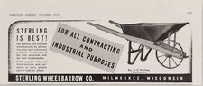1937 Print Ad Sterling Wheelbarrow No. S-12 Contracting Milwaukee,Wisconsin picture