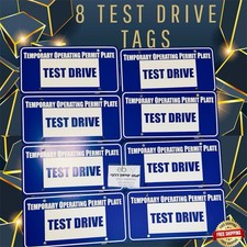 Lot of 8 Temporary Operating Permits Test Drive Tag Dealer Plate Blue Car Tags picture