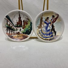 Vintage Pickman S.A. Sevilla Butter Pats Handpainted Set Of 2 From Spain picture