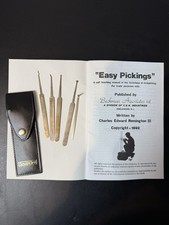 Vintage SouthOrd Lock Pick Set with Leather Case & Easy Pickings Manual 1992 picture