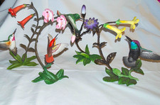 Vintage Franklin Mint~4 Hummingbird Bird & Flowers Figurines~1988~Gorgeous picture
