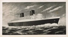 1945 Queen Elizabeth Ocean Liner Ship Clouds Sky Photo 5x7 picture