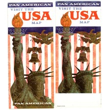 Vintage 1961 United States Road Map – Pan American Airlines (Pan Am) picture