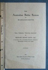 1911 Australian Ballot System Massachusetts by Richard H Dana Esq. Booklet 22pg  picture