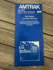 Amtrak Train Timetable April 1983 Northeast Corridor Service Railroadiana picture