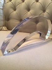Huge sculpture, pure Lucite, heavy sculpted, wave, shiny,bright Original 70’s picture