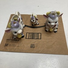 Vintage Ceramic Elsie Cow Bull Purple Creamer Japan Set picture