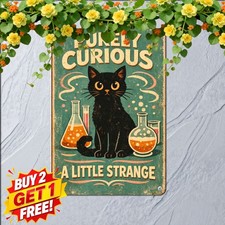 Technically Alcohol Is A Solution Black Cat Tin Sign Funny Chemistry picture