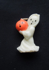 VINTAGE GURLEY CANDLE GHOST HOLDING A PUMPKIN  3.5