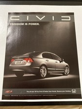 2006 Charcoal Honda Civic SI Photo 4 Door Sedan Vintage Car Ad Poster  picture