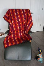 Pendleton Aztec Southwestern Wool Throw Blanket Red Purple Brown 53