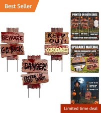 3 Pack Halloween Yard Signs – Spooky Warning Signs for Ultimate Decor picture
