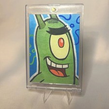 Topps 2025 Chrome SpongeBob 25th Anniversary Plankton 1/1 Sketch Auto picture