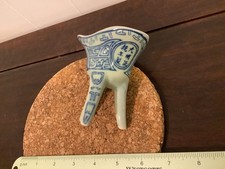 Vintage Chinese blue and white porcelain jue cup- with Zhengtong Mark picture