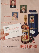 1949 Original Esquire Art Ads LORD CALVERT Whiskey HUDSON Convertible Autos picture