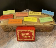 Vintage Dicksons Promise Portions Scripture Box Full Set 107 Cards 1950s Red KJV picture