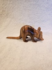 Famous Cherokee Indian wood carver Dewey Owl carved wooden Opossum picture