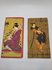 2 Vintage Japanese Paper Wagami Kyoto Yuzenzome Zemliya Products picture