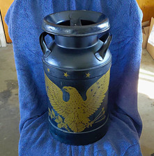 Dairy Co Black Metal Milk Can Container - Gold Eagle Advertising Graphic picture