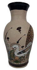 Ken Edwards Tonala stoneware pottery floor vase bird snake butterfly vintage picture