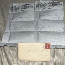 Antique 1909 Letter on Ohio Baking Company Letterhead: Cleveland OH Bread Bakers picture