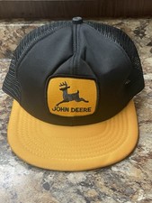 Vintage John Deere Snapback Hat - Black & Yellow - Live Action Sportswear - USA picture