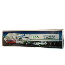 Hess 1997 Toy Truck & Racers Set in Box Gas & Oil Theme White/Green NIB 🔥 picture