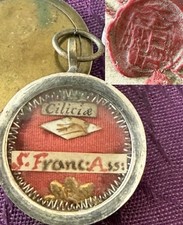 VATICAN Reliquary SAINT FRANCIS ASSISI - HAIR SHIRT - Authentic Catholic Relic picture