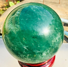 1918g Large Natural Green Fluorite Quartz Crystal Sphere Ball Healing Specimen picture