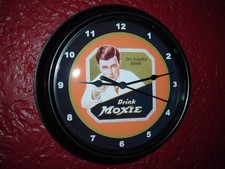 Drink Moxie Soda Fountain Kitchen Diner Bar Man Cave Advertising Clock Sign picture