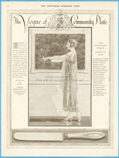 1917 Coles Phillips Oneida Community Plate Silverware Flatware Adam Design Ad picture