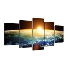 Pyradecor The Earth 5 Panels XL Canvas Prints for Living Room Bedroom picture