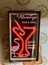 Flamingo Bar & Grill Neon Martini Glass Night Light With On/Off Switch picture