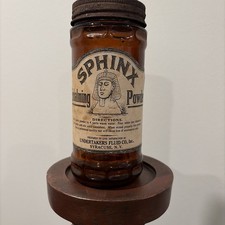 Vintage 1950s Jar With Rustic Embalming Powder Label picture