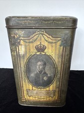 Antique Netherlands Centenary Tea Tin William I Queen Wilhelmina 1813-1913 picture