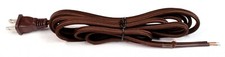 8 ft Brown Rayon Cloth Covered Electric Lamp Cord w/ End Plug, DIY Lamp Repair picture