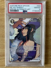 OP16 ONE PIECE TCG ALT ART SP #084 MS. ALL SUNDAY PSA 10 ENGLISH picture