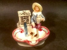 Old/ Rare Antique Majolica Figural Match Holder Safe with Striker c.1800's picture