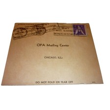 Vintage 1943 WWII OPA War Ration Book 3 Application Chicago Postmark Win The War picture