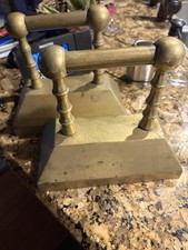 Pair Of Vintage Brass Footman. Great  Patina 2lbs 14.5oz Photos Show The Age picture