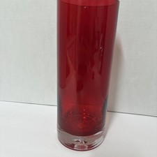 VTG KROSNO Poland Art Glass Red 10 “Vase / Glass Highly Collectable NWOT Heavy picture