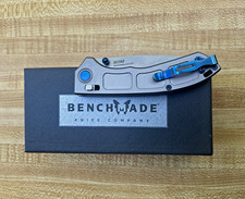 Benchmade Narrows M390 Drop Point Plain Edge Liner Lock Gray/Blue picture