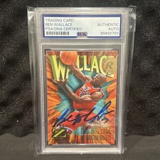 1997 Ben Wallace Skybox Z Force #165 PSA Autographed Signed Rookie Card #165 picture