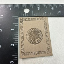 Vintage c 1910s State SEAL REPUBLIC OF MASSACHUSETTS Tobacco Leather Patch 39SS picture