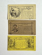 Lot Of 3 Antique Victorian Acquaintance Escort Cards, Love Courting Flirtation picture