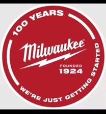 12-in Round 100 Years Milwaukee Tool Corporation metal shop sign Garage Mancave picture