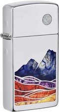 Zippo Slim Landscape High Polish Chrome 49412 picture