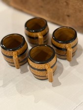 Vintage Mid-Century Ceramic Barrel Mugs, Set of 4, Made in Japan (1960s) picture