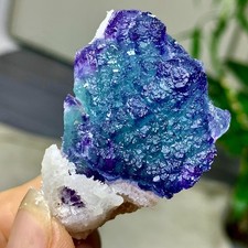 51G Natural fluorite blue purple dual color crystal mineral specimen, Zhejiang picture