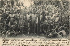 PC BORNEO MALAYSIA NATIVE WARRIORS OT DANOEM VINTAGE POSTCARD (b71814) picture